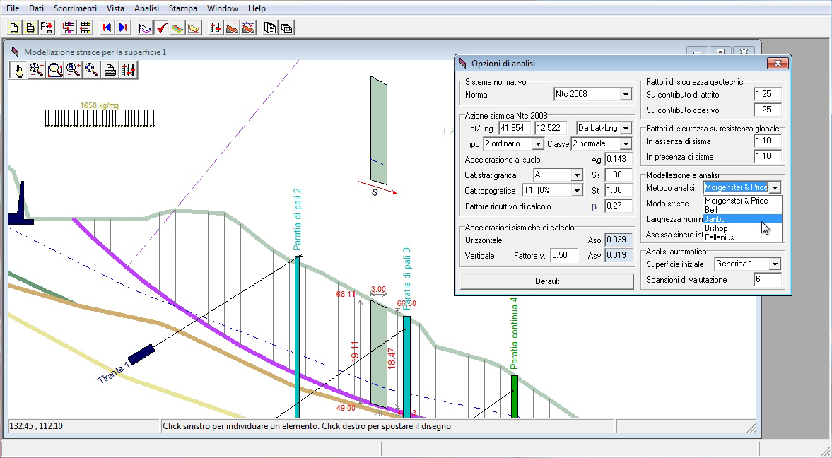 software aspen modellazione del pendio e scomposizione in strisce