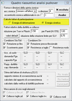 Nuovo calcolo del fattore di patecipazione in analisi pushover in Edisis 10