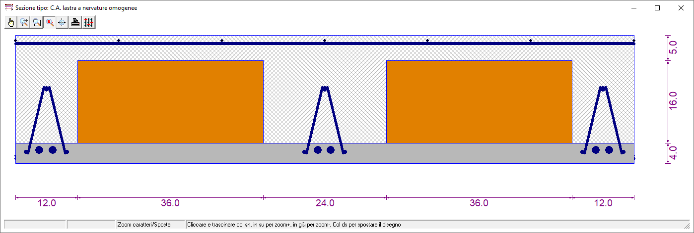 Solaio con lastra prefabbricata tipo predalles con nervature di larghezza uniforme