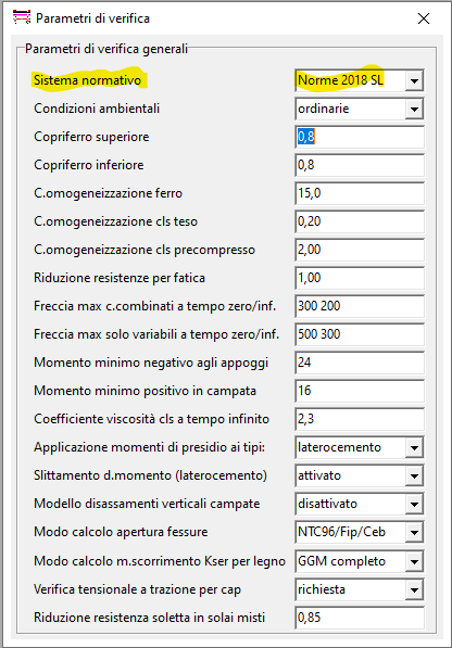 parametri di verifica
